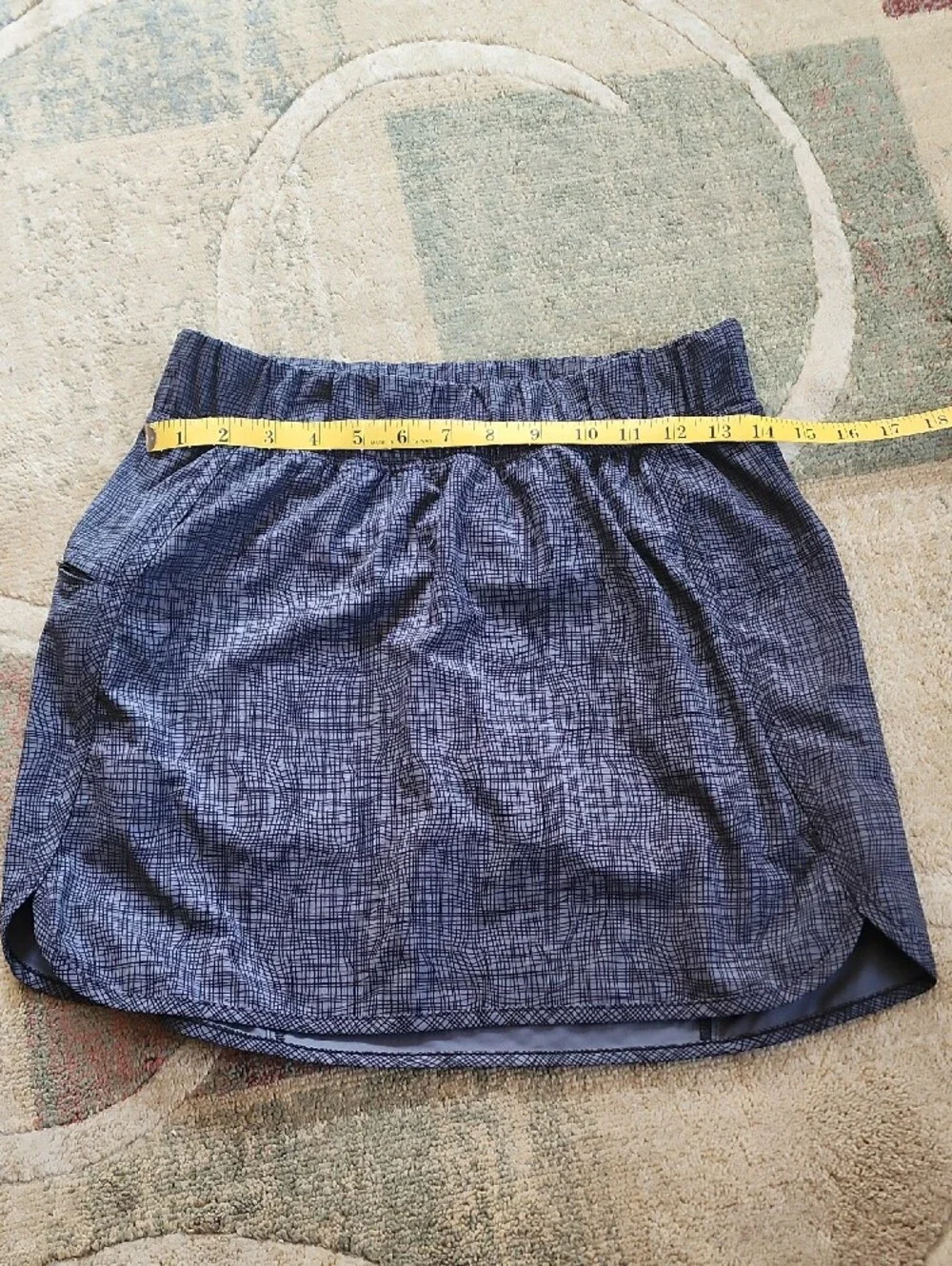 Calia, Women’s, Casual Black/Grey Plaid Elastic-Waist Skort, Sz. Small.